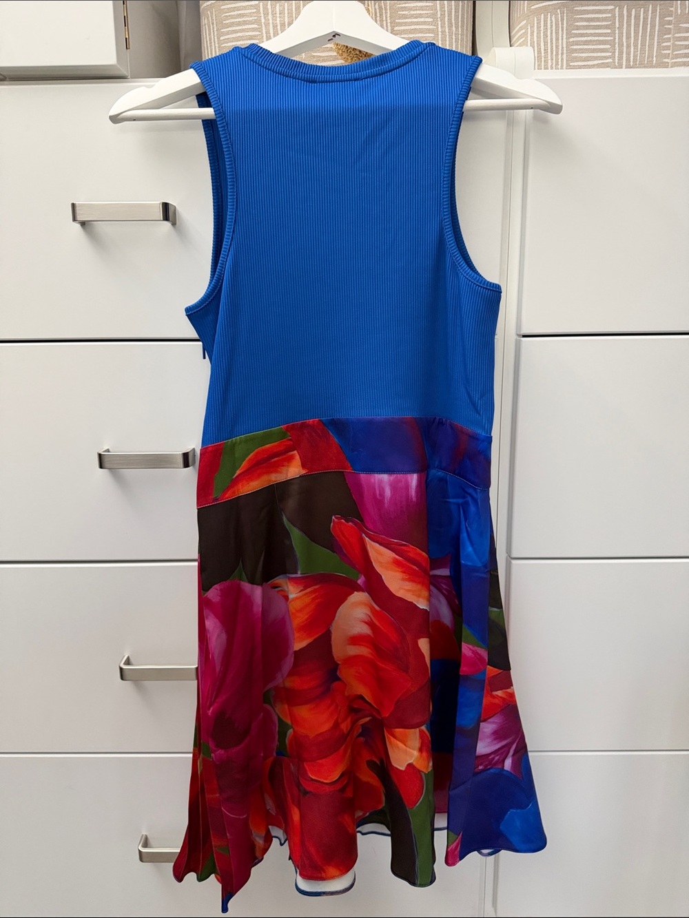 Ted Baker Royal Blue Top with Vibrant Floral Skirt - Picture 4 of 5
